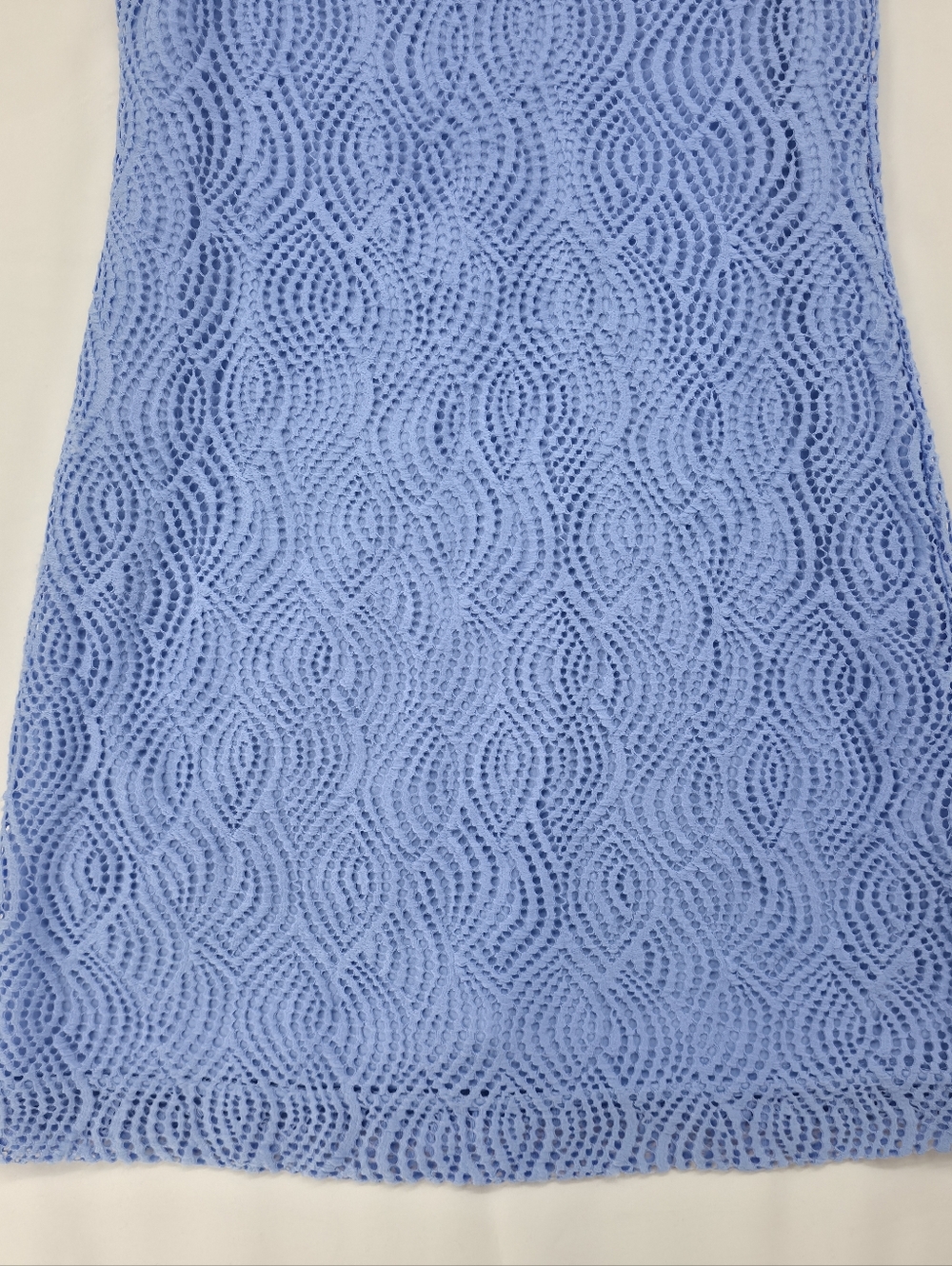 Lilly Pulitzer Janine Shift Flowing Leaf Lace Peri Blue Mini Dress Ruffle M - Picture 6 of 13